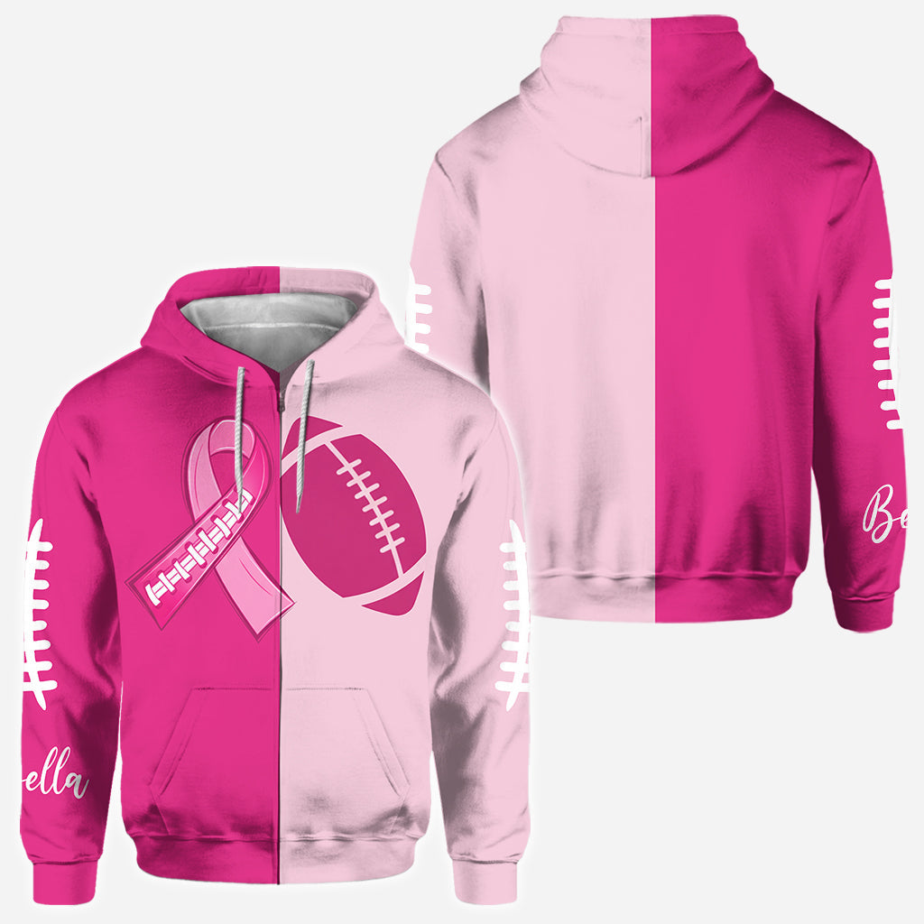 Pink Ribbon Football - Personalized Breast Cancer Awareness All Over Shirt