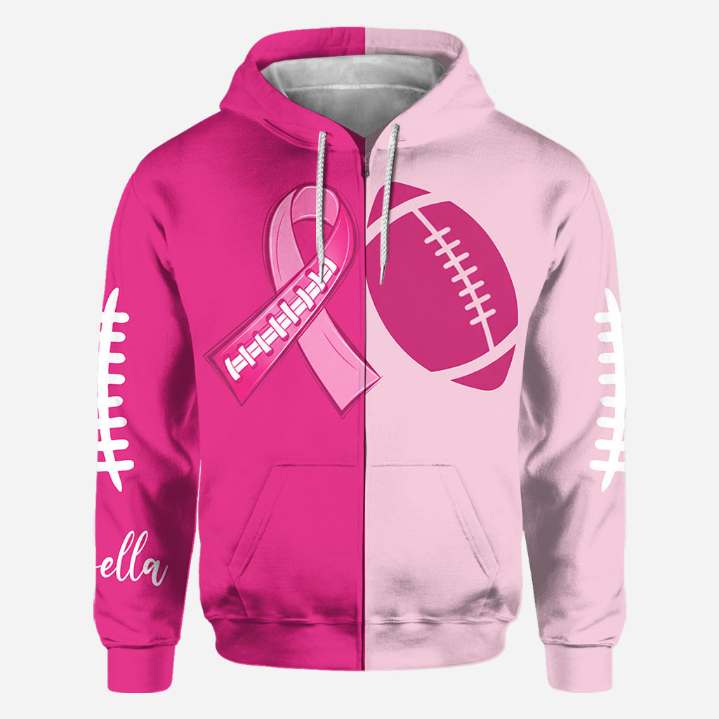 Pink Ribbon Football - Personalized Breast Cancer Awareness All Over Shirt