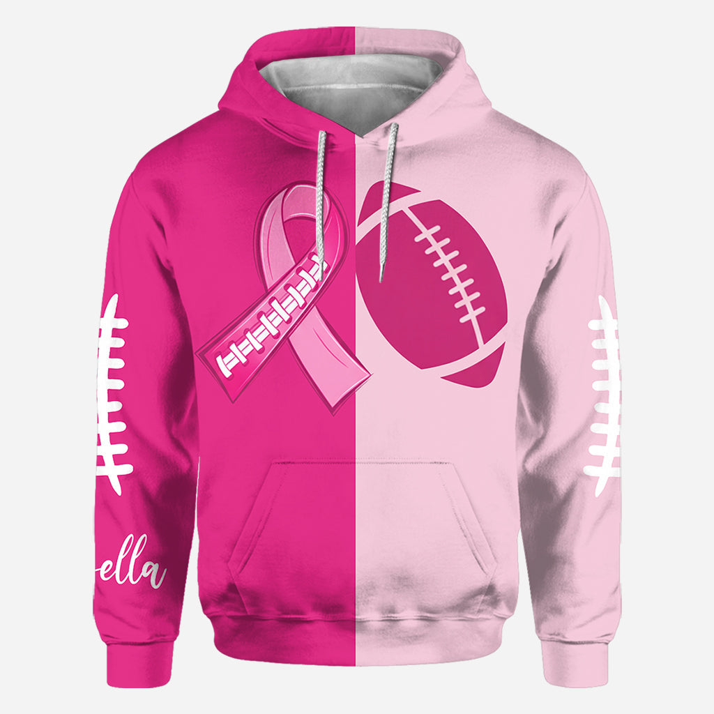 Pink Ribbon Football - Personalized Breast Cancer Awareness All Over Shirt