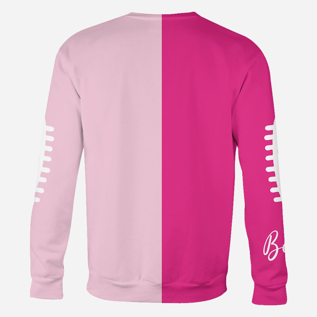 Pink Ribbon Football - Personalized Breast Cancer Awareness All Over Shirt