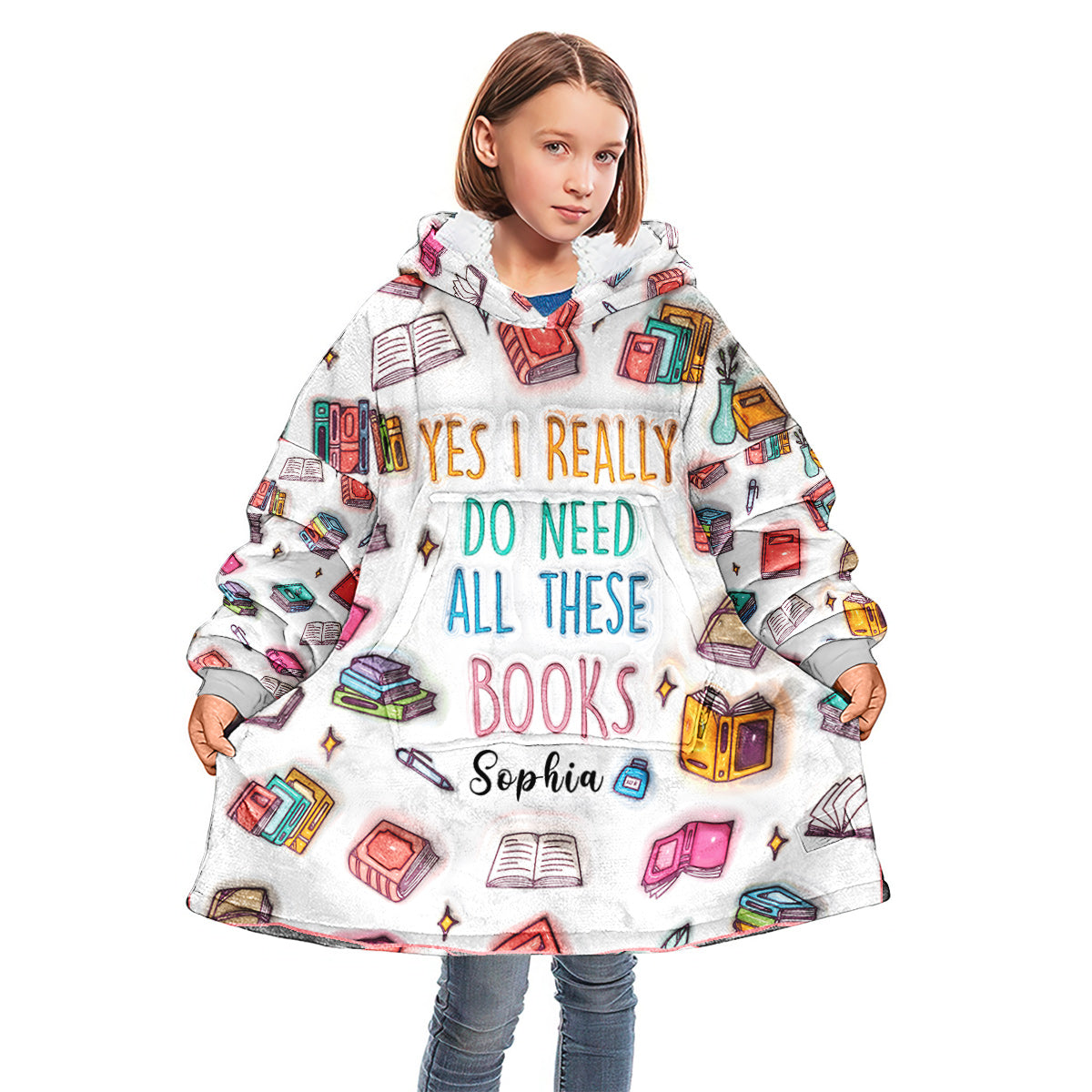 Ja, ich brauche all diese Bücher – personalisierter Bücher-Hoodie