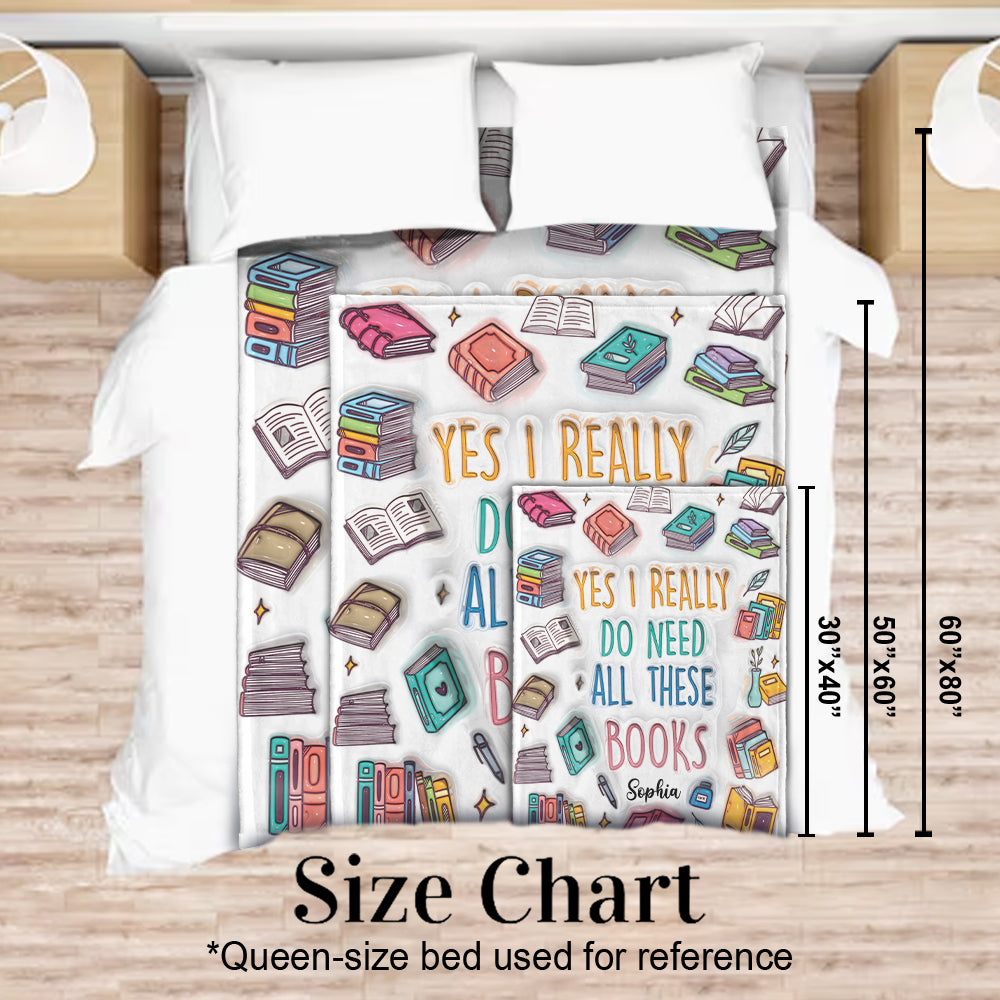 Yes I Do Need All These Books - Personalized Book Blanket