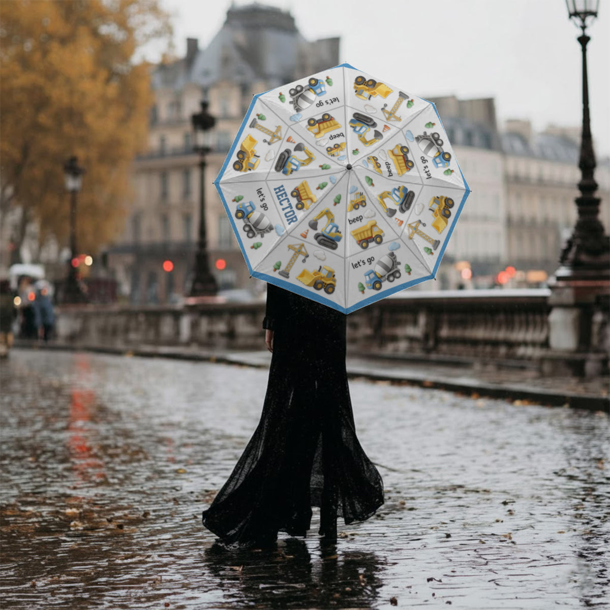 Baumaschinen - Personalisierter Kinderregenschirm