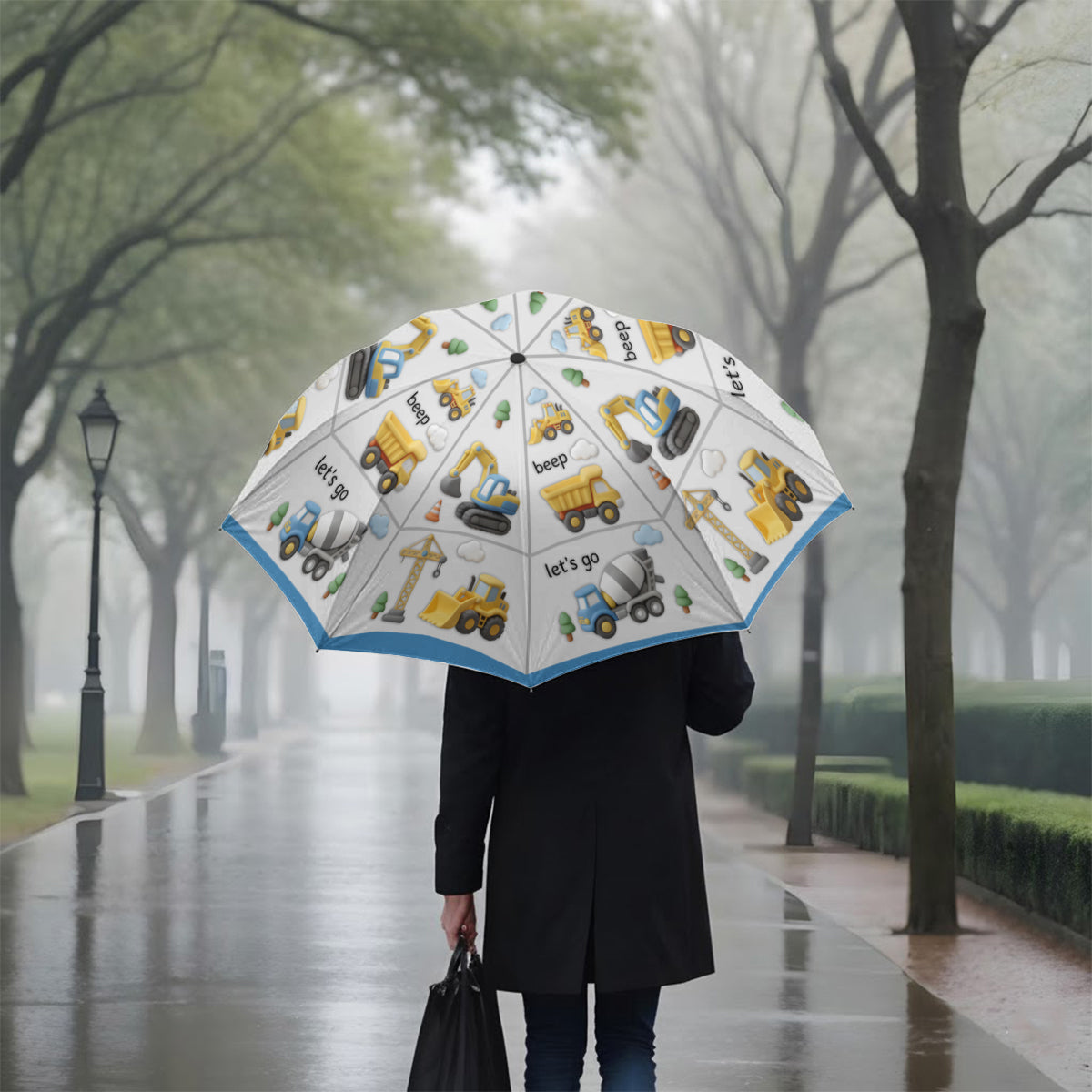 Baumaschinen - Personalisierter Kinderregenschirm
