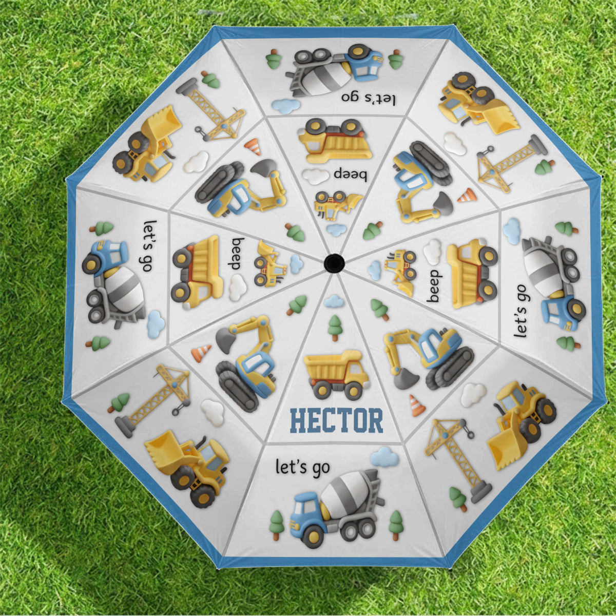 Baumaschinen - Personalisierter Kinderregenschirm