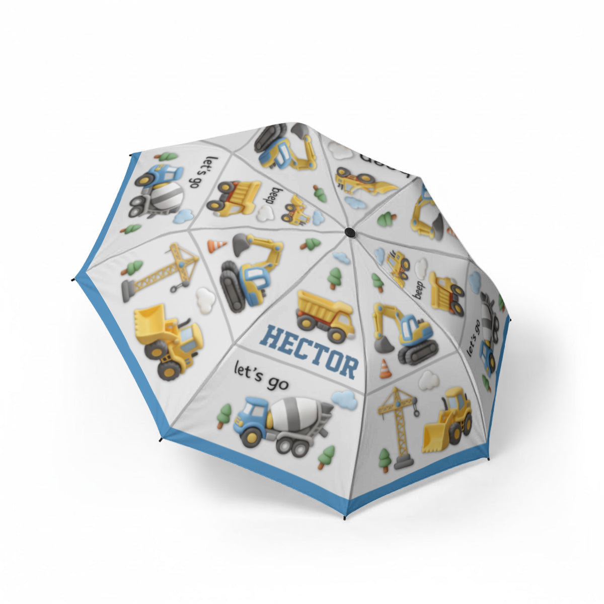 Baumaschinen - Personalisierter Kinderregenschirm