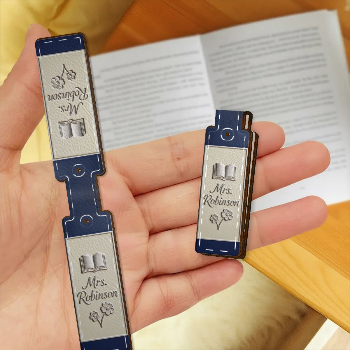 Teacher Gifts - Personalized Teacher Shaped Magnetic Bookmark