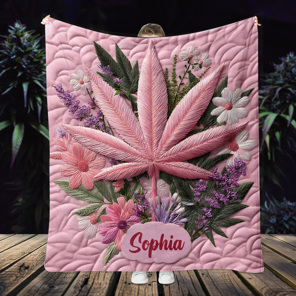 Pink Stoner Chick - Personalized Weed Blanket