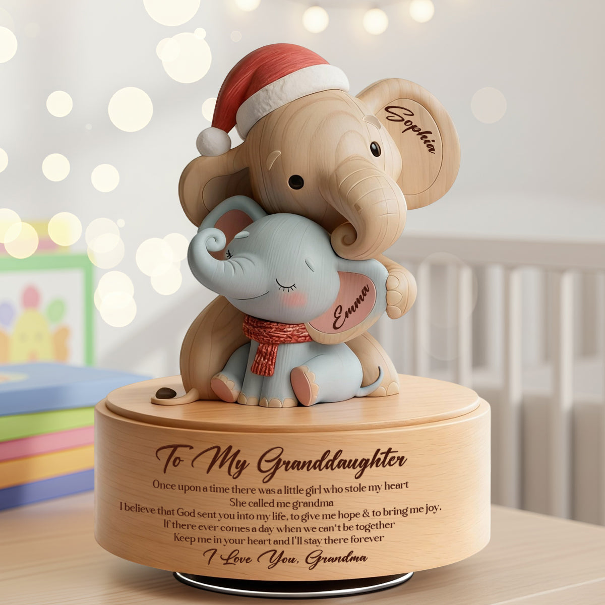 Für meine Enkelin – Personalisierte, drehbare Musiktafel für Oma