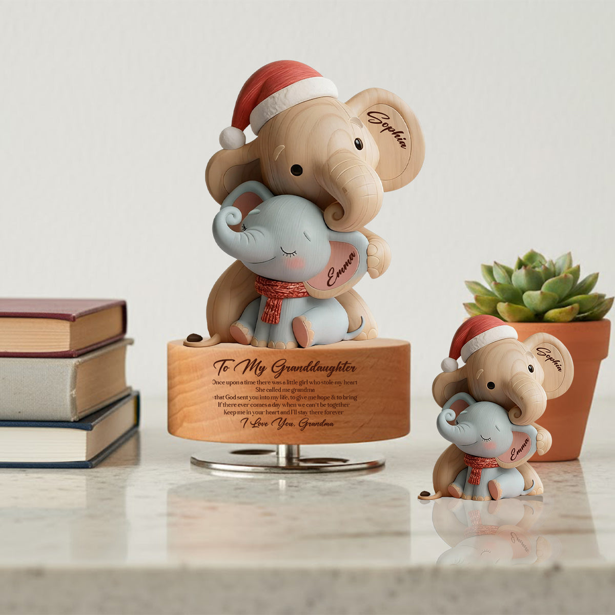 Für meine Enkelin – Personalisierte, drehbare Musiktafel für Oma