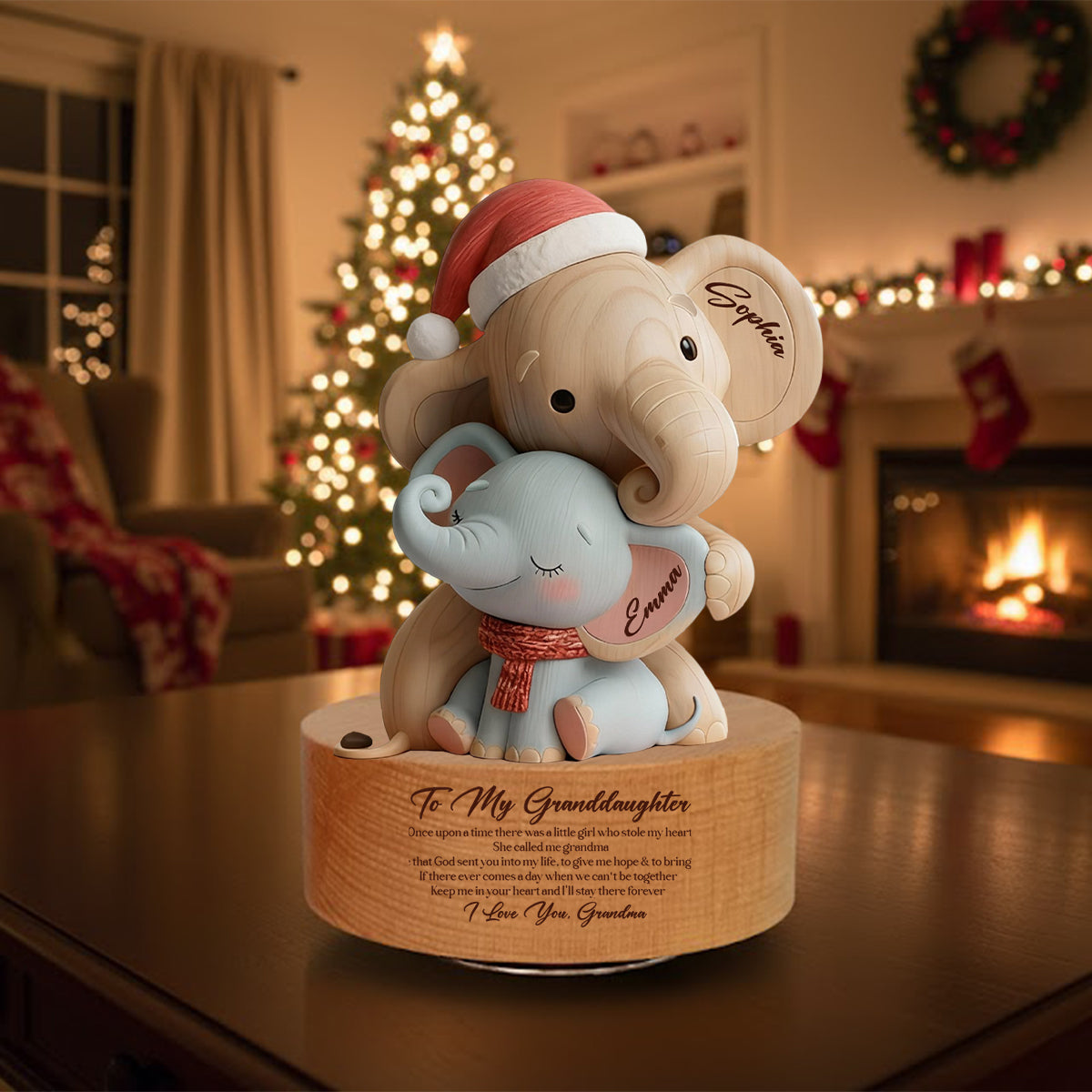 Für meine Enkelin – Personalisierte, drehbare Musiktafel für Oma