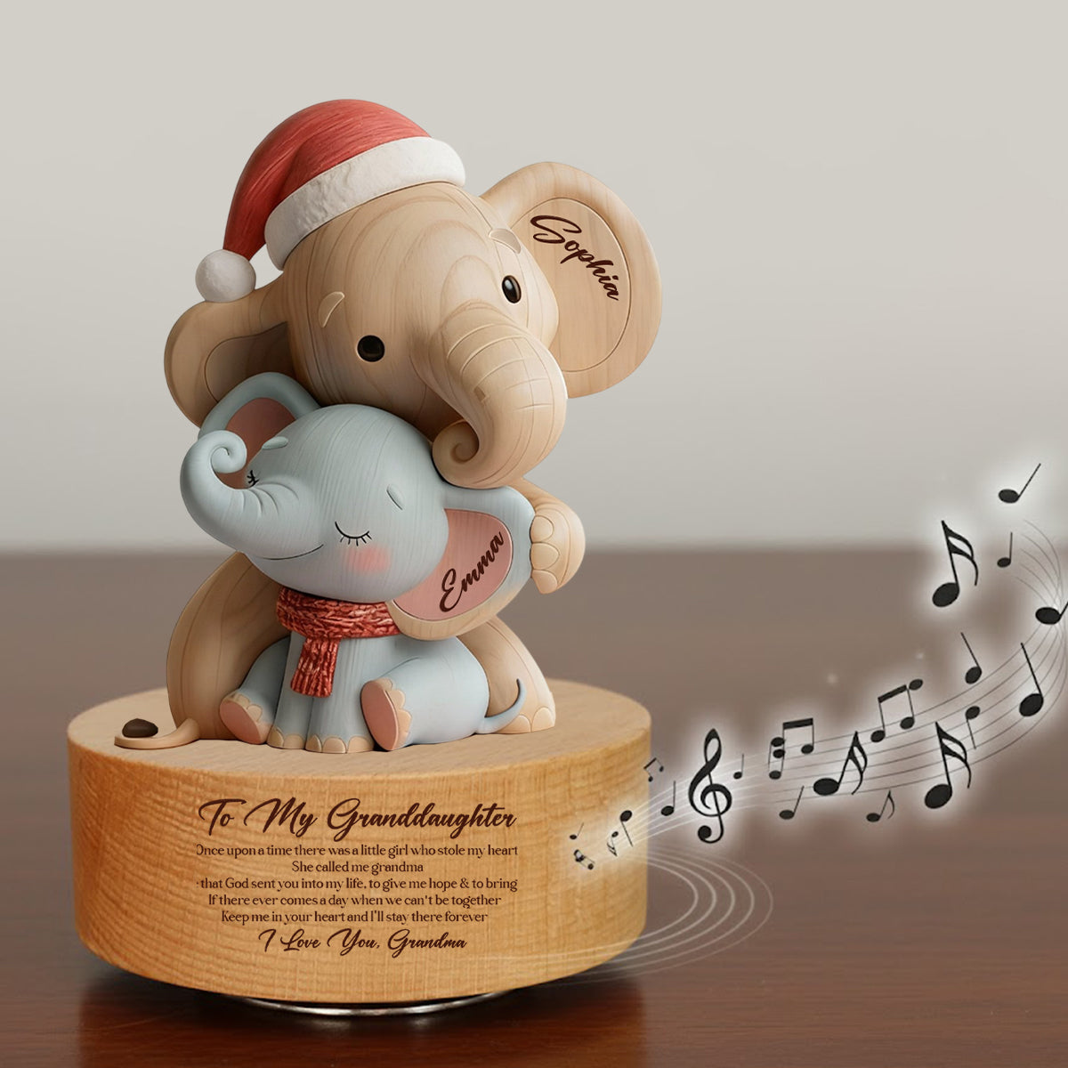Für meine Enkelin – Personalisierte, drehbare Musiktafel für Oma