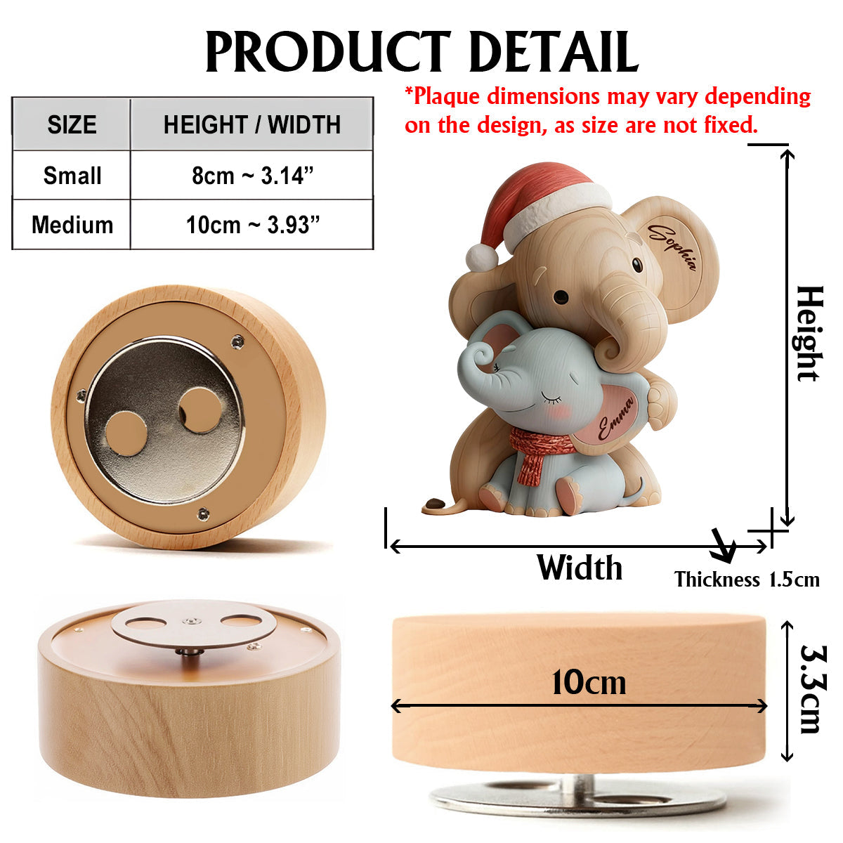 Für meine Enkelin – Personalisierte, drehbare Musiktafel für Oma