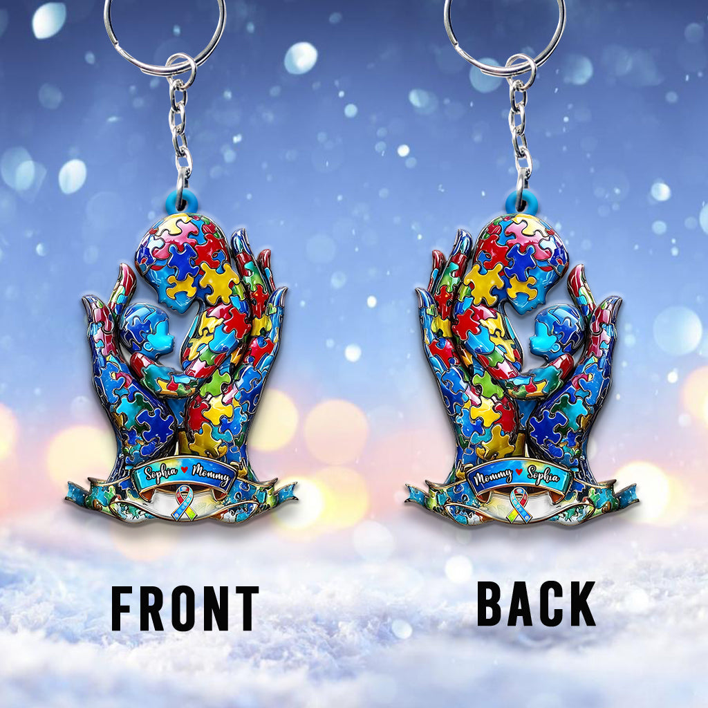 Mama und Kind – Personalisierter Schlüsselanhänger zur Sensibilisierung für Autismus