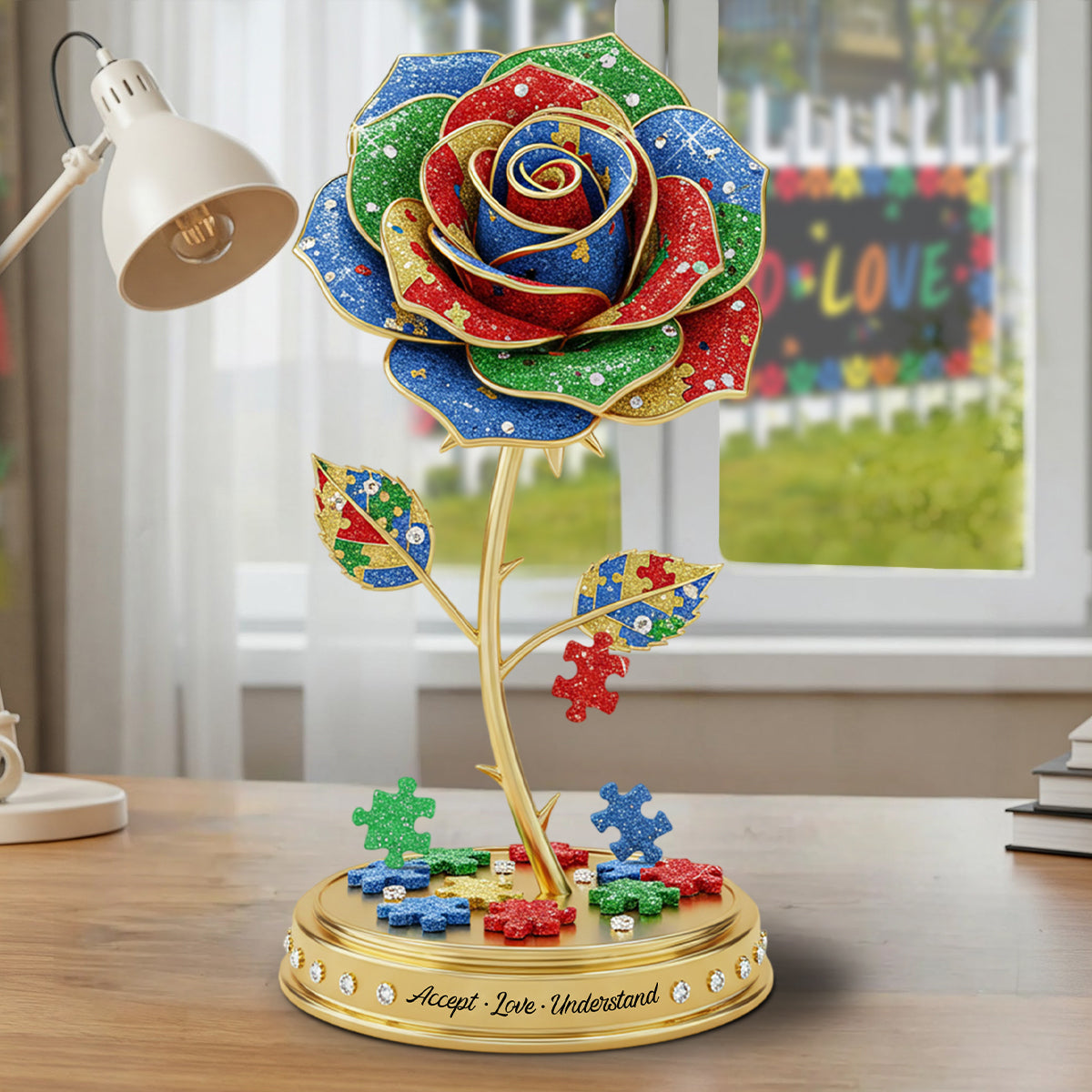 Liebe annehmen, verstehen – Individuell geformte Acrylplakette zur Sensibilisierung für Autismus