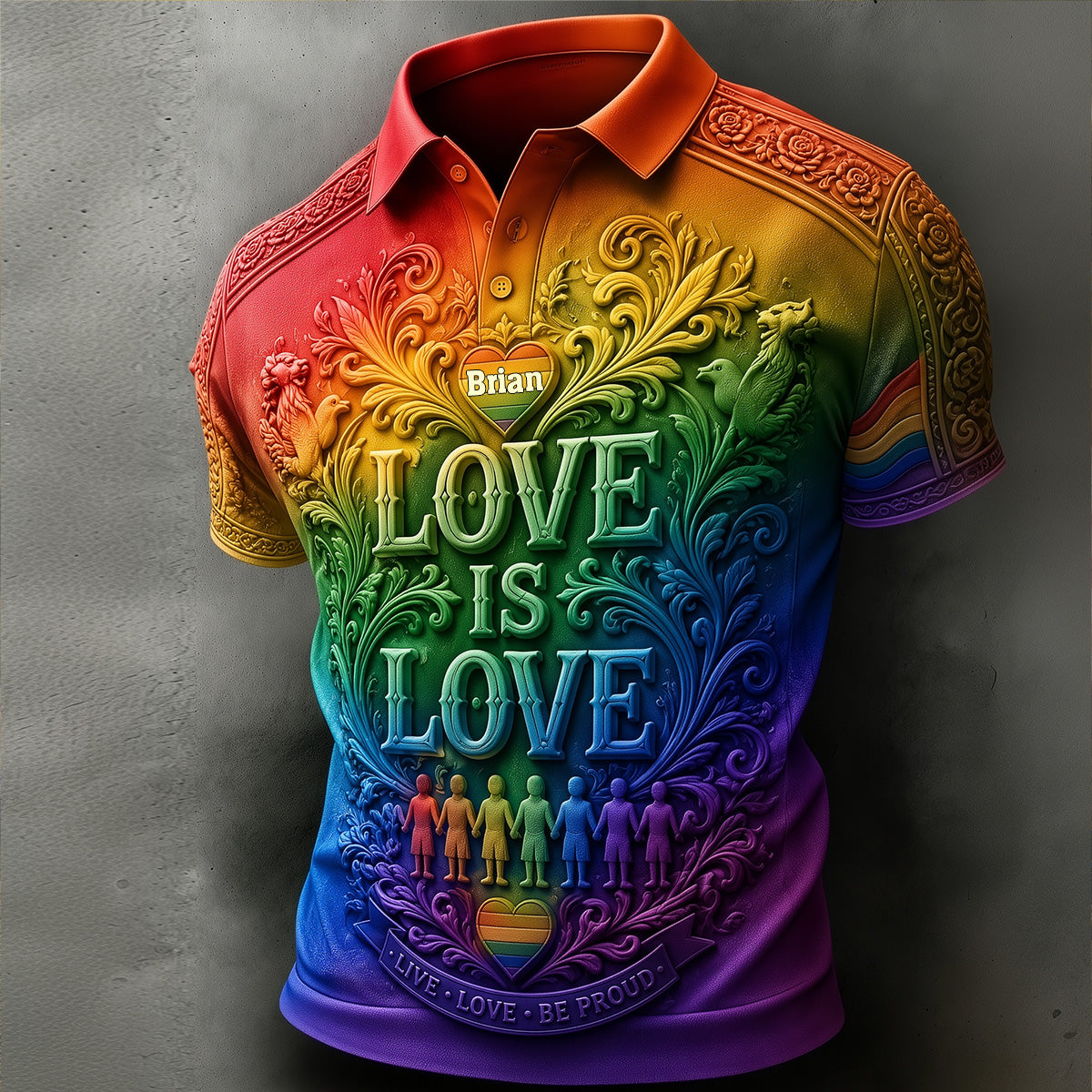 Liebe ist Liebe - Personalisierte LGBT Unterstützung Polo-Shirt