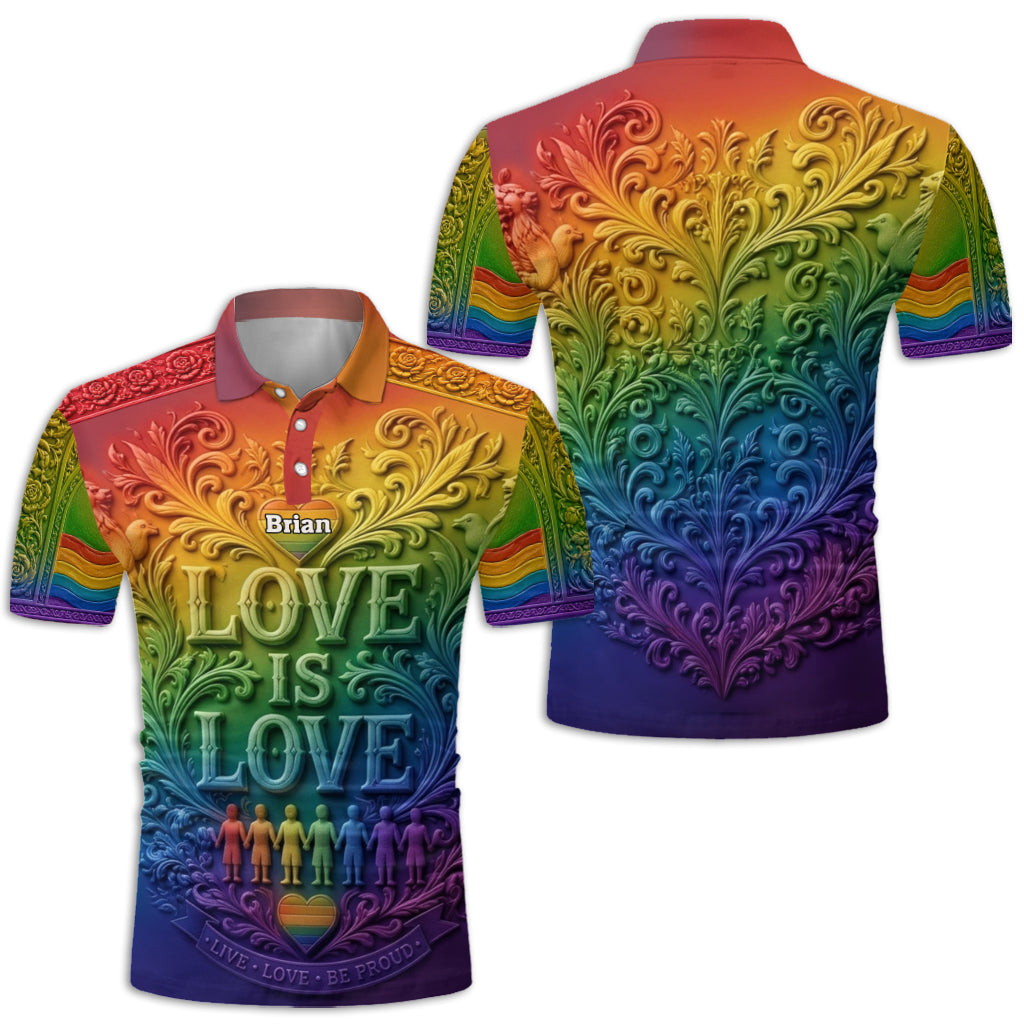 Liebe ist Liebe - Personalisierte LGBT Unterstützung Polo-Shirt