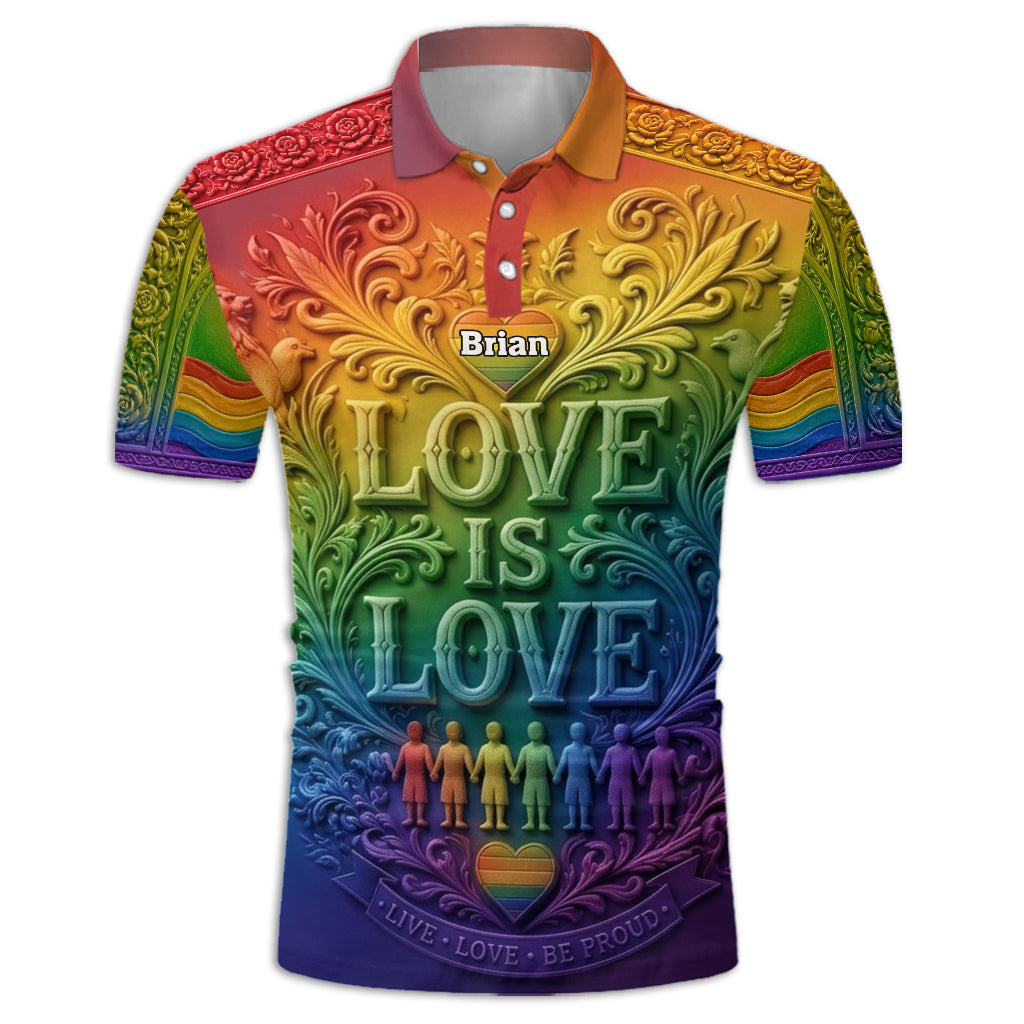 Liebe ist Liebe - Personalisierte LGBT Unterstützung Polo-Shirt