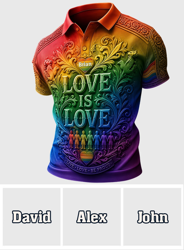 Liebe ist Liebe - Personalisierte LGBT Unterstützung Polo-Shirt
