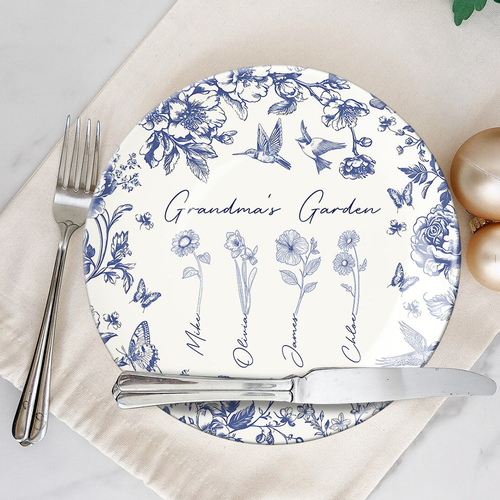 Geschenkidee für Oma, Mama usw. – Personalisierter runder Keramikteller „Oma“