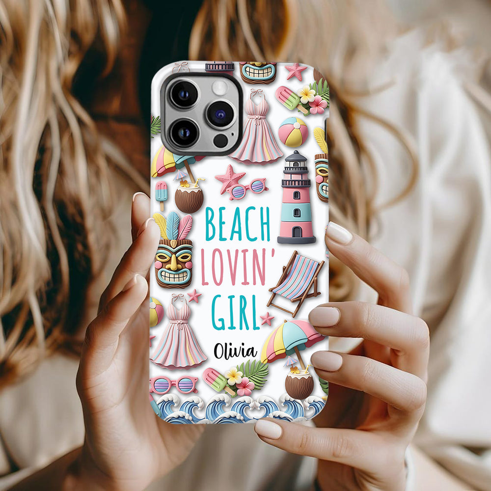 Strandliebhaberin – Personalisierte Handyhülle mit Meeresmotiv