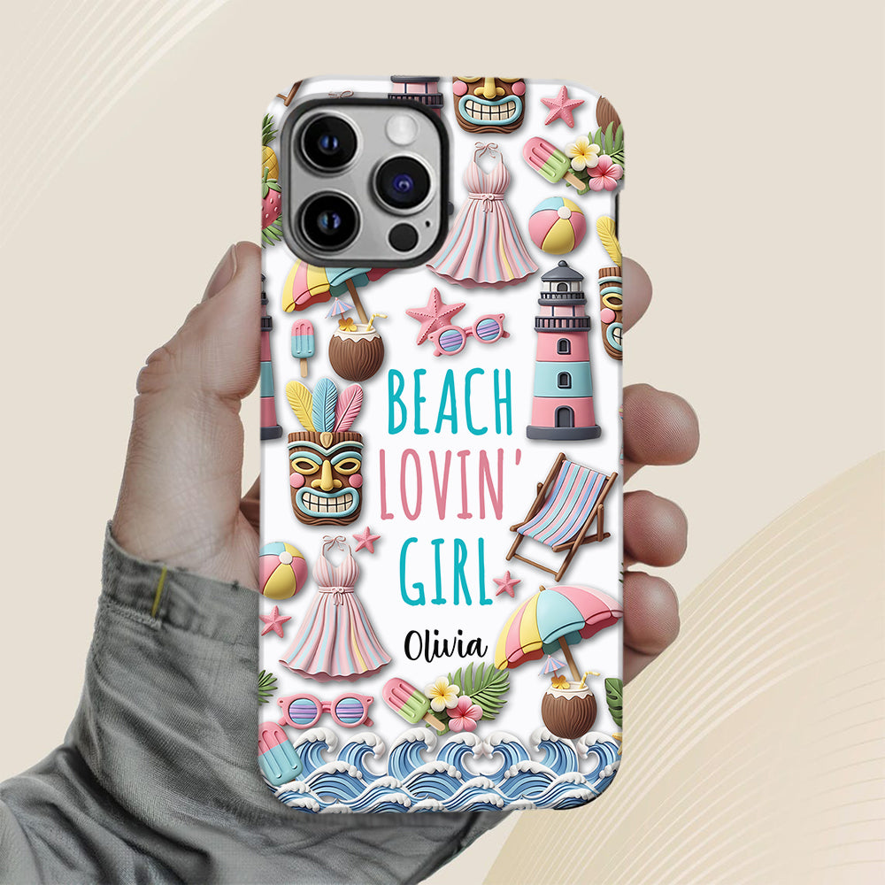 Strandliebhaberin – Personalisierte Handyhülle mit Meeresmotiv