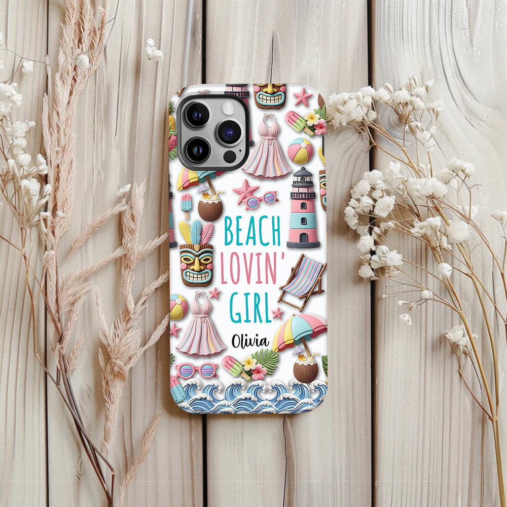 Strandliebhaberin – Personalisierte Handyhülle mit Meeresmotiv