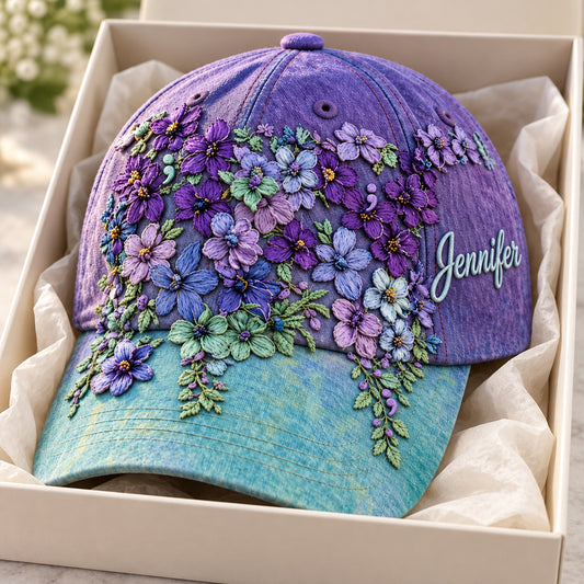 Du zählst Teal Lila Semikolon Floral - Personalisierte Suizidprävention Classic Cap