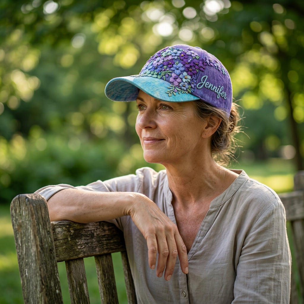 Du zählst Teal Lila Semikolon Floral - Personalisierte Suizidprävention Classic Cap