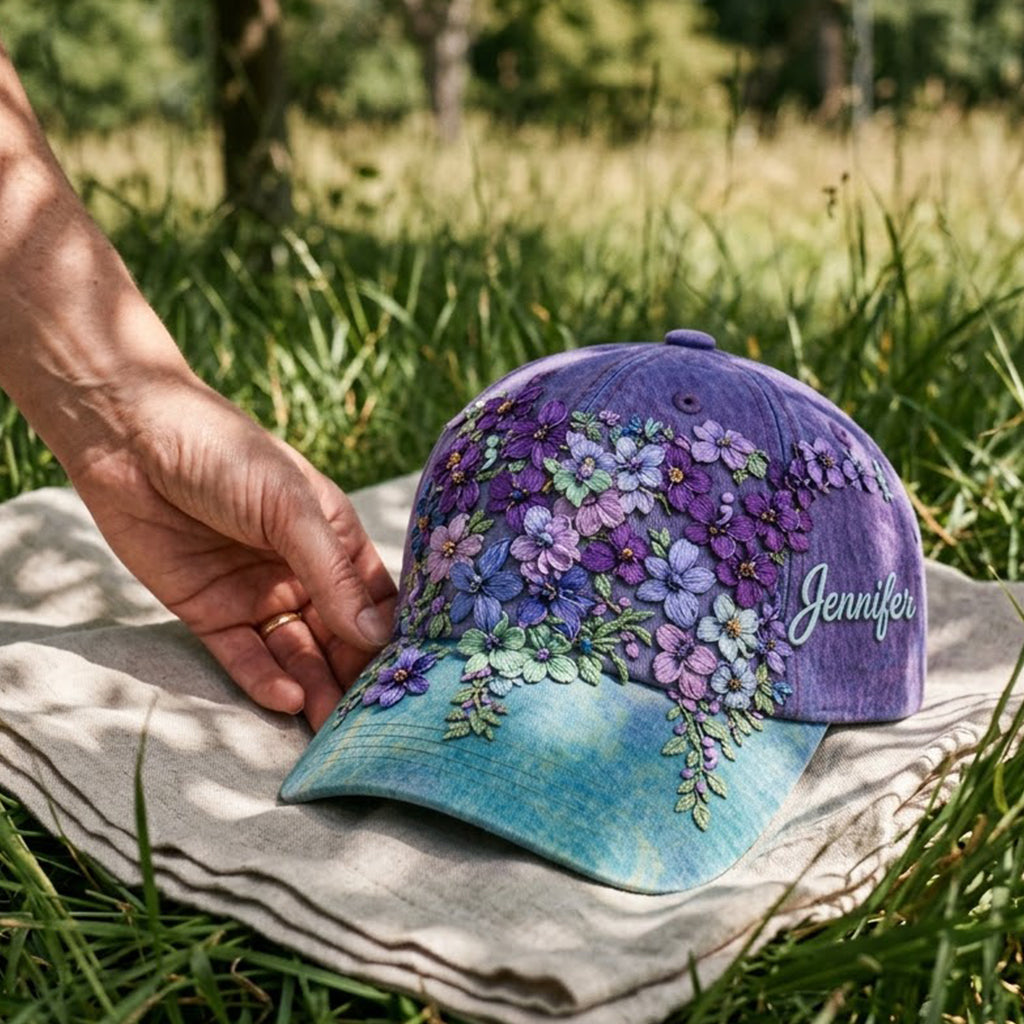 Du zählst Teal Lila Semikolon Floral - Personalisierte Suizidprävention Classic Cap