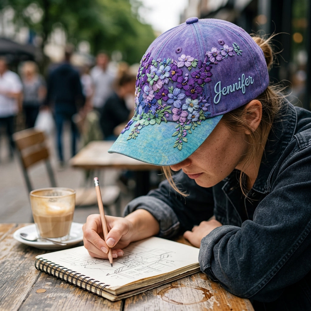 Du zählst Teal Lila Semikolon Floral - Personalisierte Suizidprävention Classic Cap