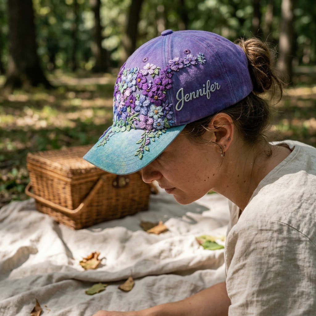 Du zählst Teal Lila Semikolon Floral - Personalisierte Suizidprävention Classic Cap