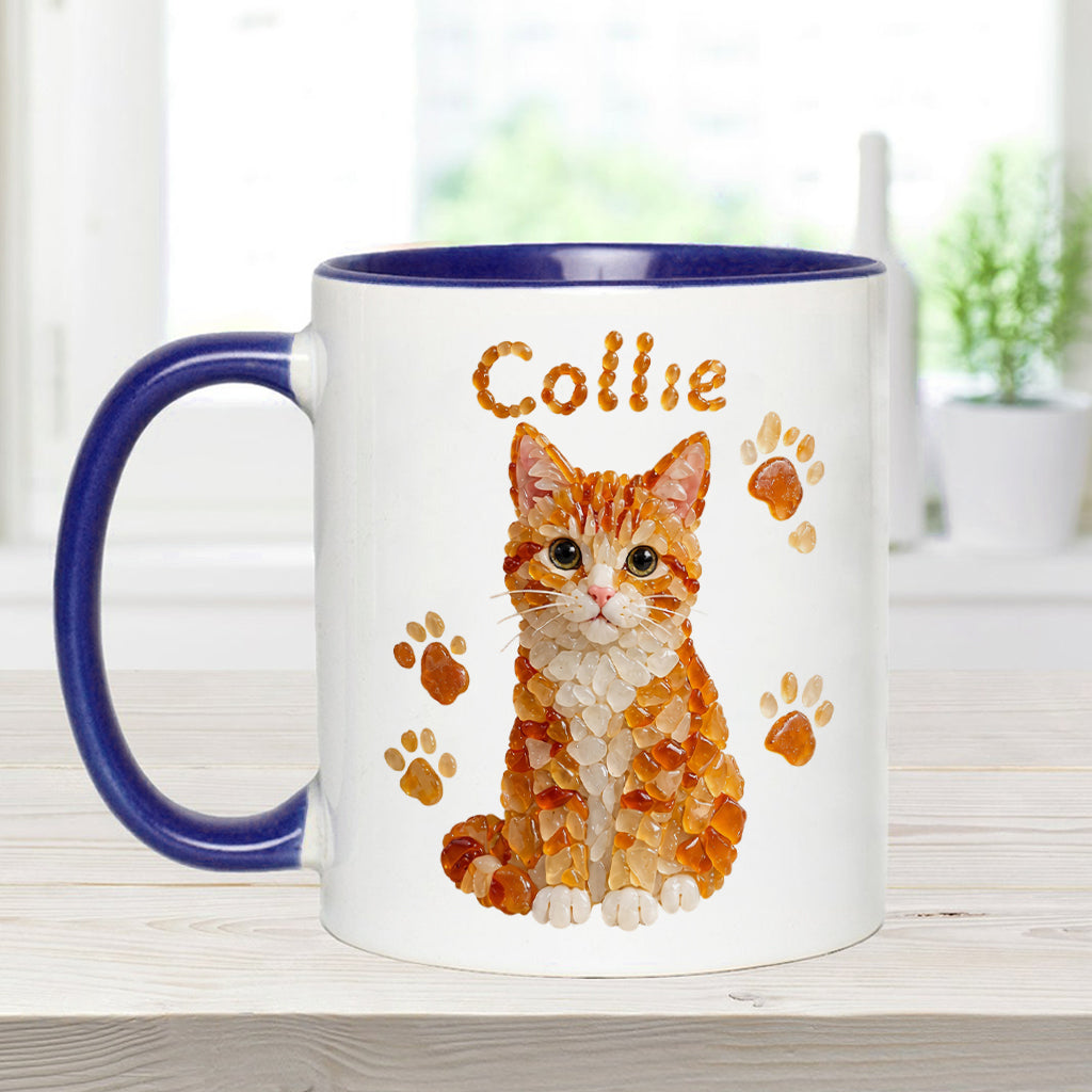 Jedes Haustierfoto zu Seeglas-Kunst - Personalisierte Katzen-Tasse & Formuntersetzer