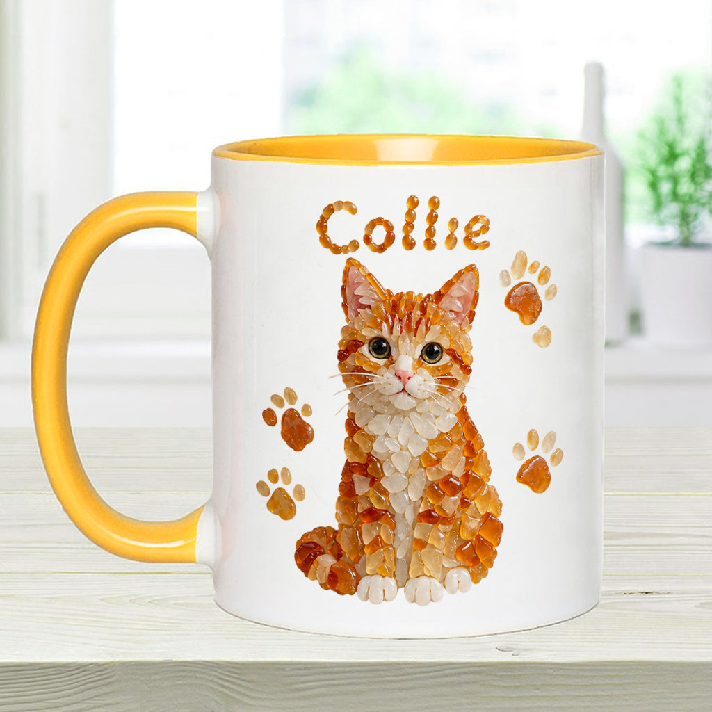 Jedes Haustierfoto zu Seeglas-Kunst - Personalisierte Katzen-Tasse & Formuntersetzer