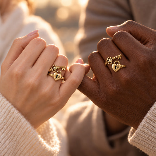 I'm Yours - Personalized Couple Adjustable Shaped Ring