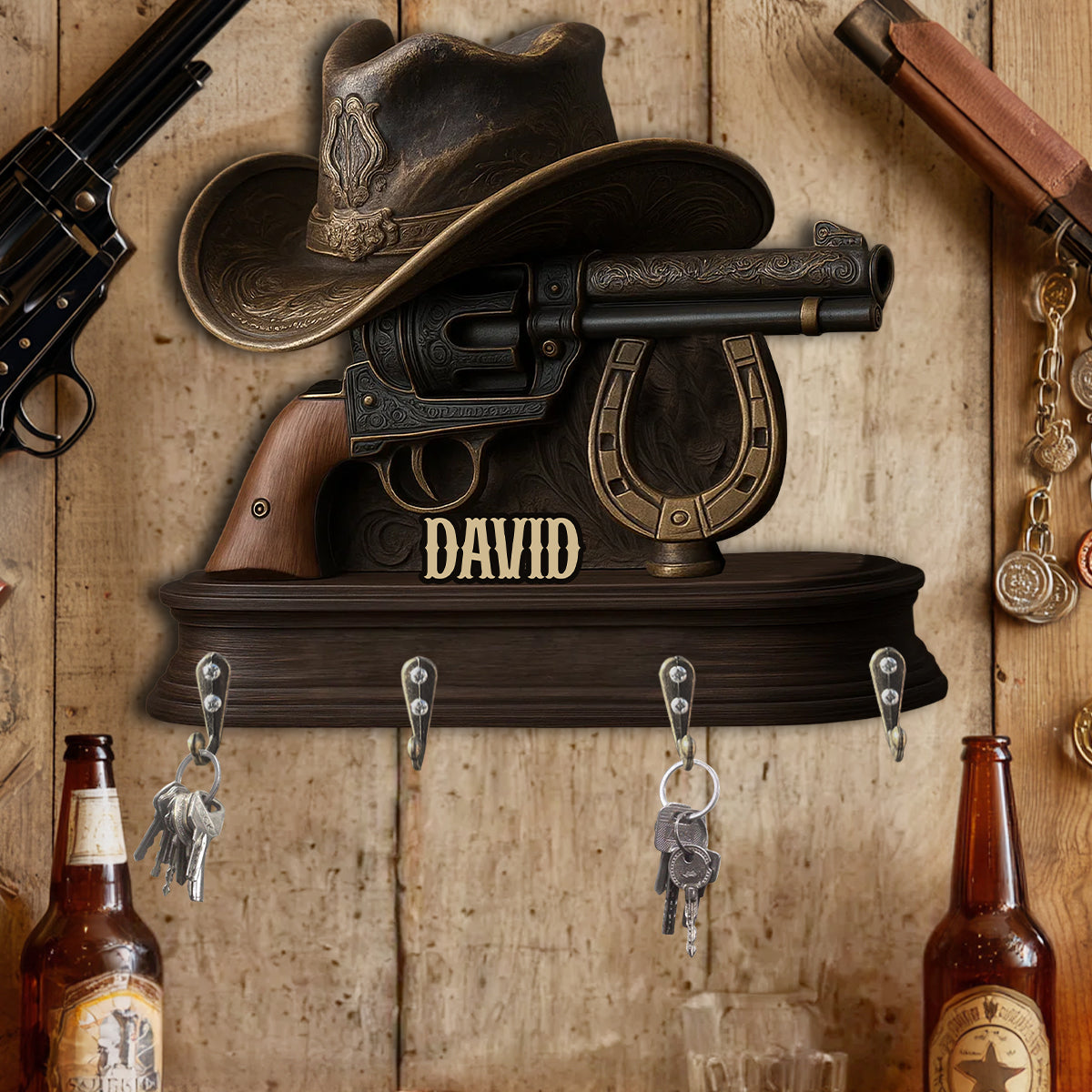 Howdy Western – Personalisierter Schlüsselhalter im Western-Stil