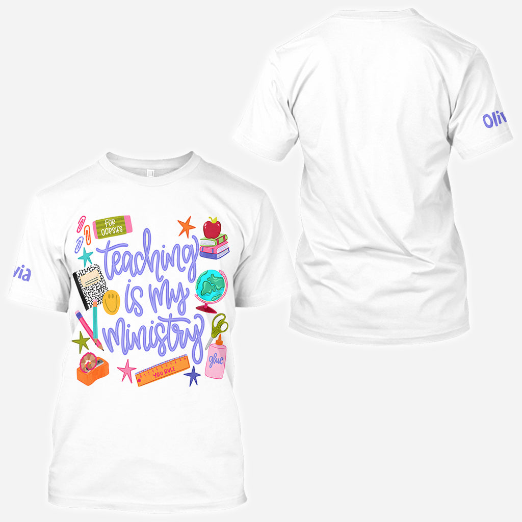 Back To School - Personalized Teacher All Over Shirt