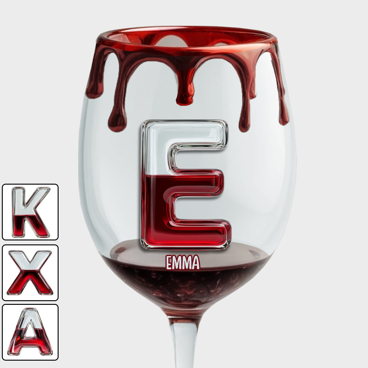 Initial Personalize For Wine Lovers - Personalized Wine Wine Glass With Long Stem