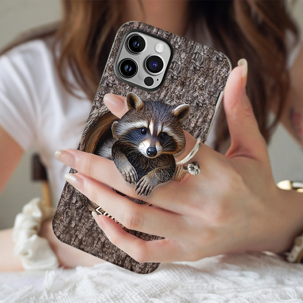 Niedlicher Waschbär – Personalisierte Handyhülle mit Waschbär-Vollbilddruck