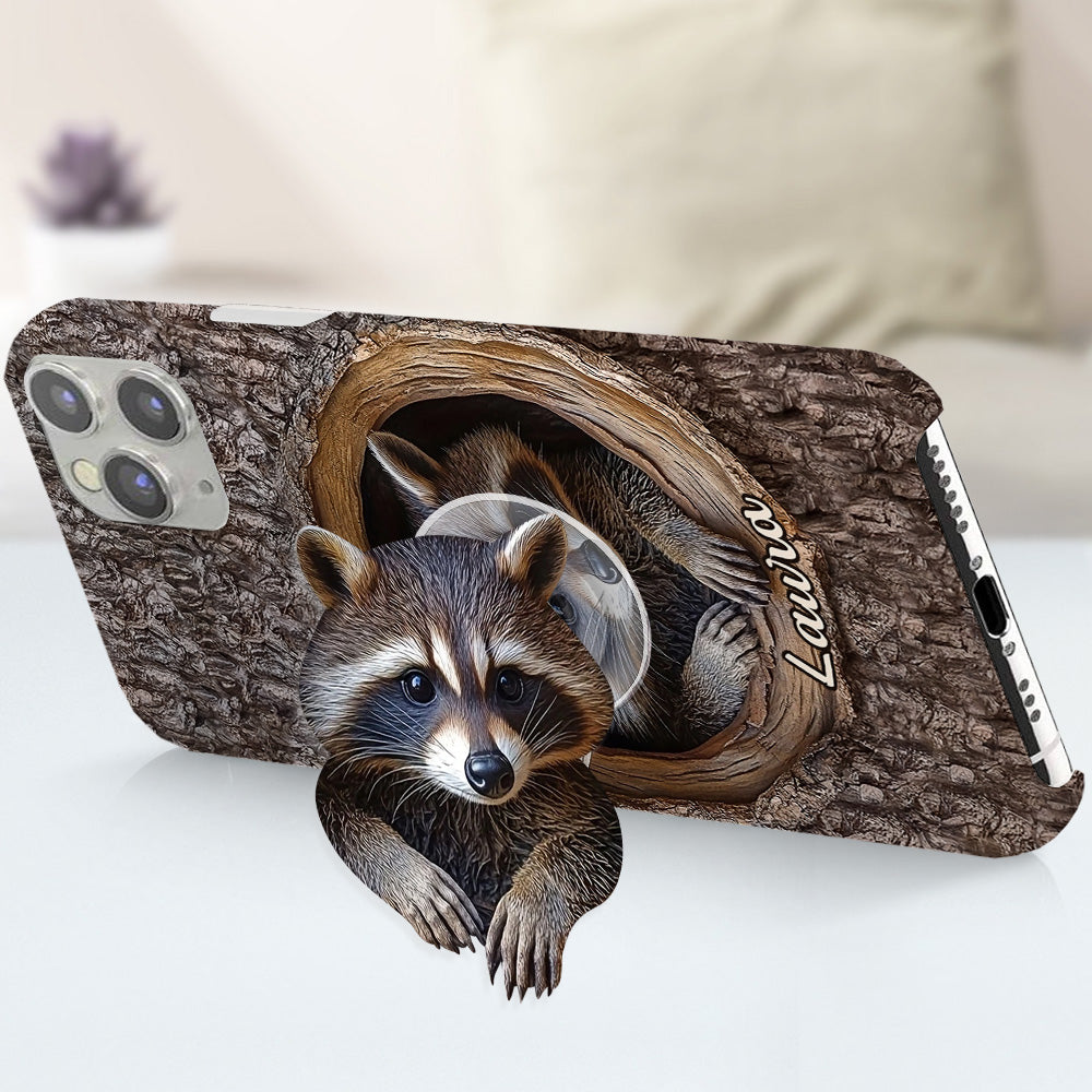 Niedlicher Waschbär – Personalisierte Handyhülle mit Waschbär-Vollbilddruck