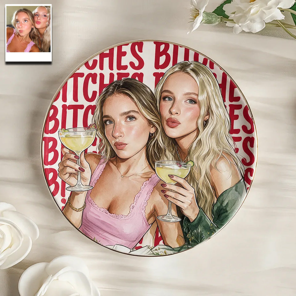 Bestie Gift - Personalized Bestie Ceramic Round Plate