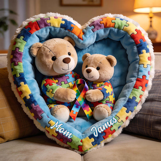 Strong Mama – Personalisiertes Kissen in Form eines Kunstfells zur Sensibilisierung für Autismus