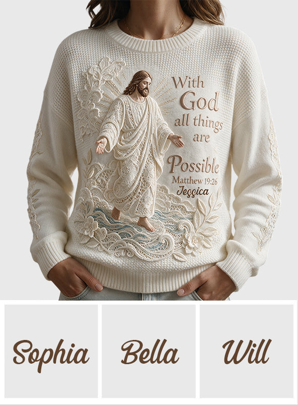 Mit Gott sind alle Dinge möglich - Personalisierter Christlicher Ugly Sweater