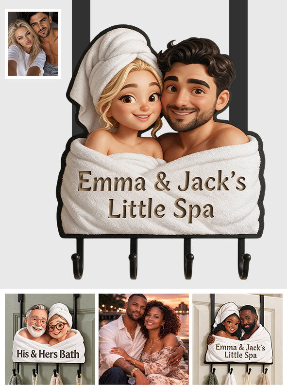 Our Happy Place - Personalized Couple Metal Door Hooks