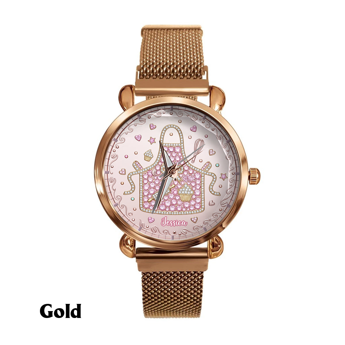 Love Baking - Personalisierte Damen-Bäcker-Handuhr 
