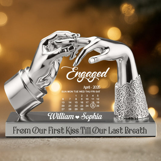 Anniversary Engaged Married Gift - Personalized Couple Custom Shaped Acrylic Plaque