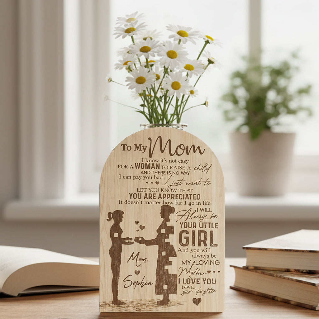 Für meine Mama – Das perfekte Geschenk für Mama – Personalisierte Acryl-Blumenvase in individueller Familienform