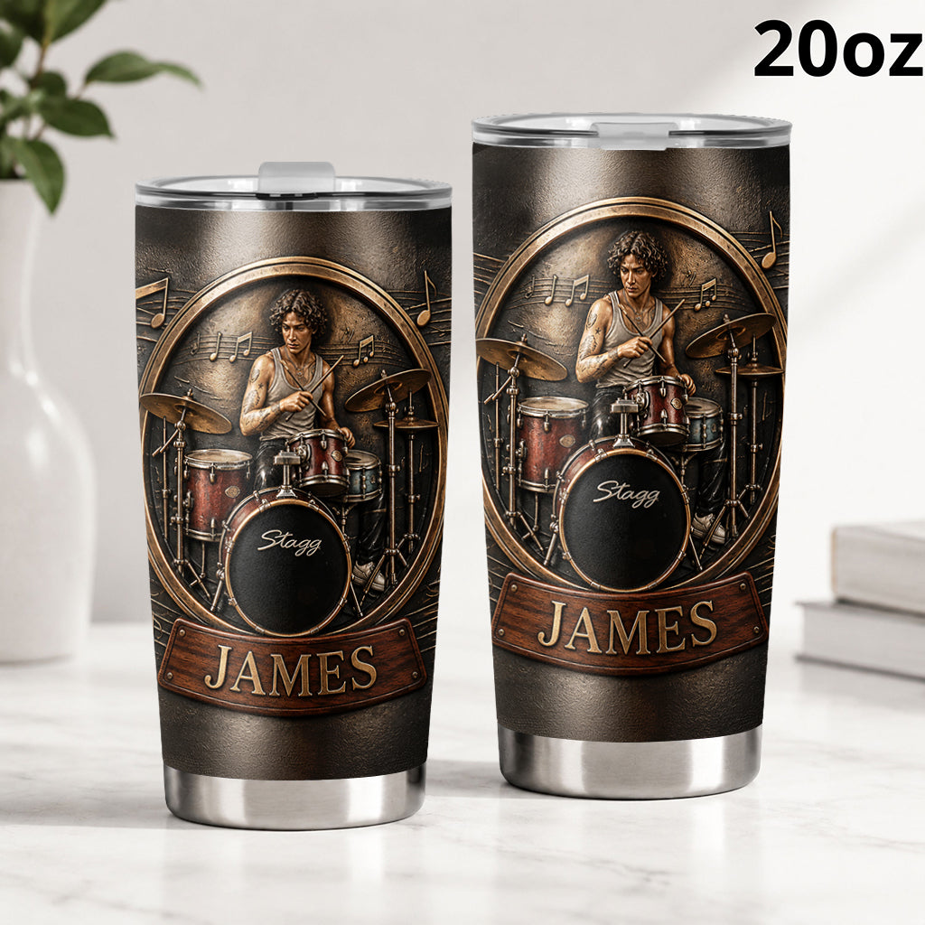 Love Being A Drummer - Personalized Drummer Tumbler