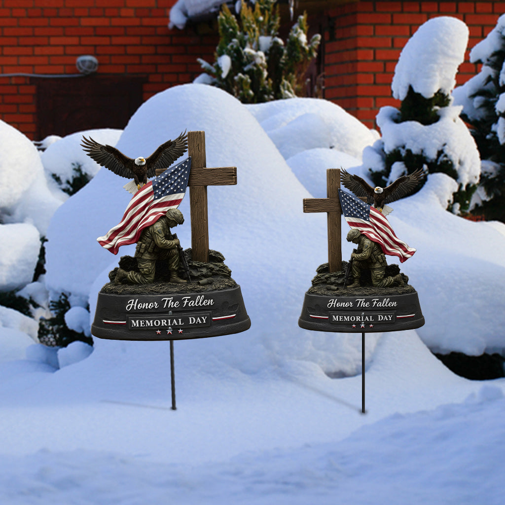 Ehrt die Gefallenen, Gedenktags-Gartendekoration – Personalisierte Metall-Gartenkunst für Veteranen