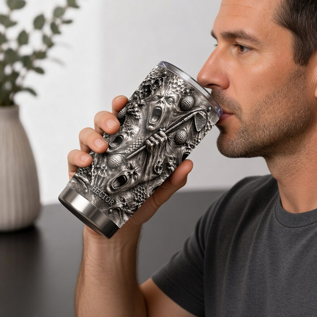 Screaming Golf Ghost - Personalized Golf Tumbler